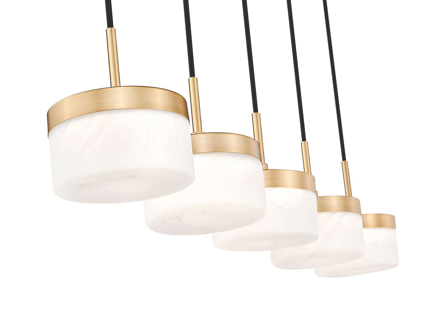 Renaud LED 5 Light Linear Chandelier Modern Gold