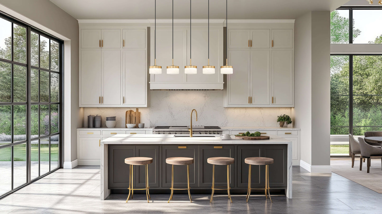 Renaud LED 5 Light Linear Chandelier Modern Gold