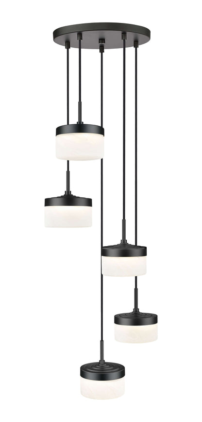 Renaud LED 5 Light Chandelier Matte Black
