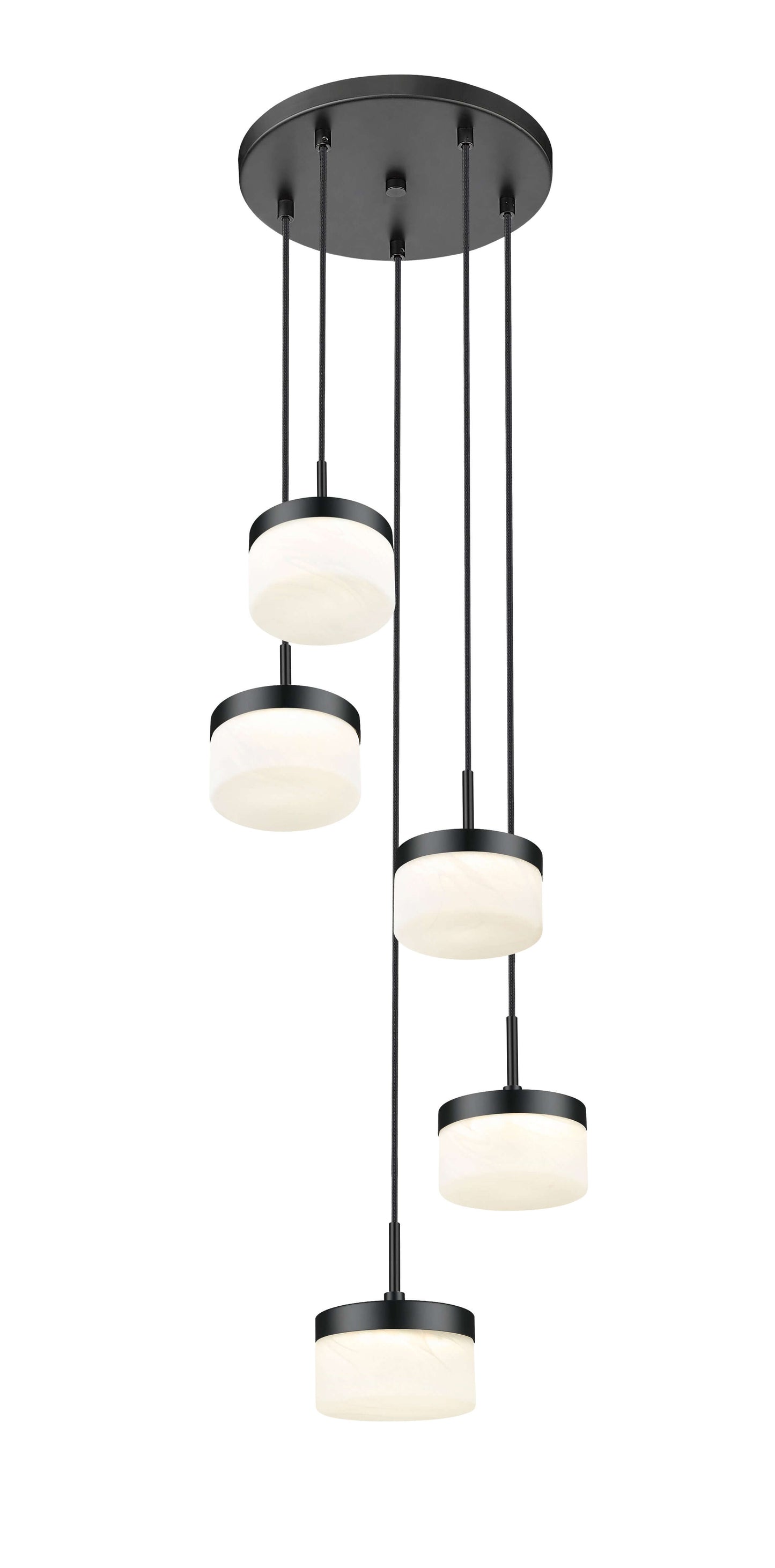 Renaud LED 5 Light Chandelier Matte Black