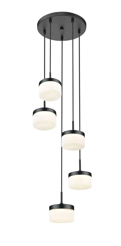 Renaud LED 5 Light Chandelier Matte Black