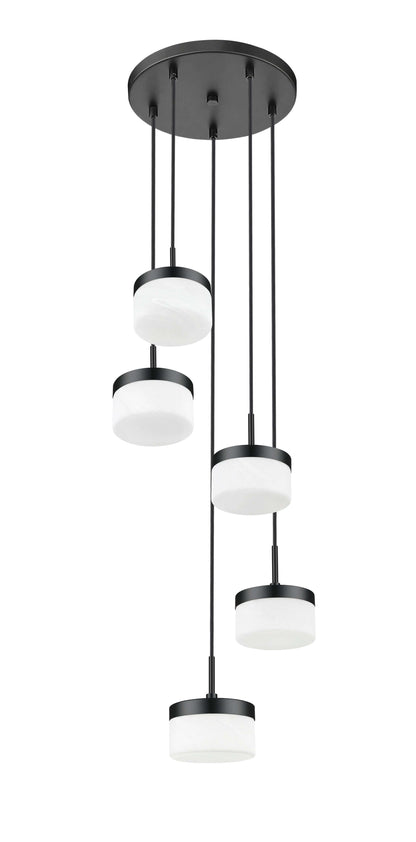 Renaud LED 5 Light Chandelier Matte Black