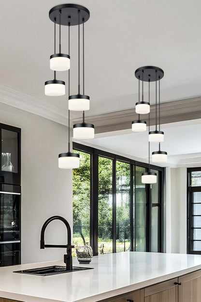 Renaud LED 5 Light Chandelier Matte Black