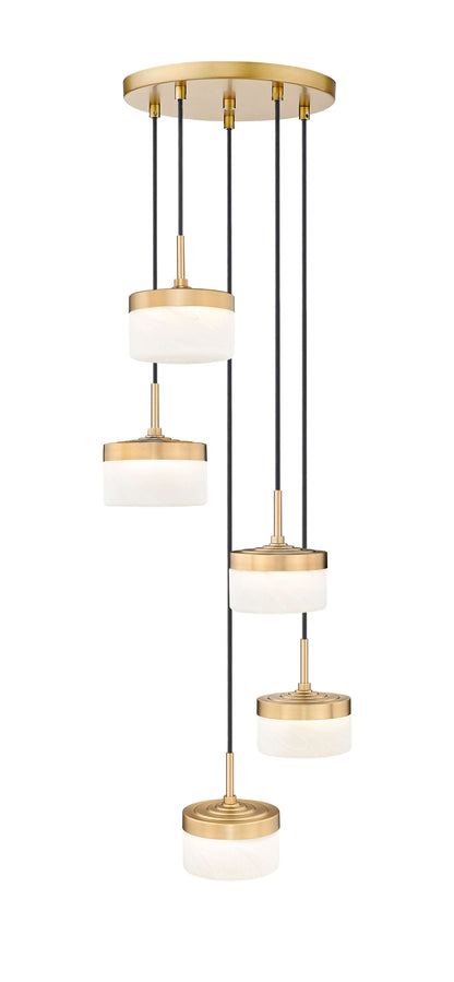 Renaud LED 5 Light Chandelier Modern Gold