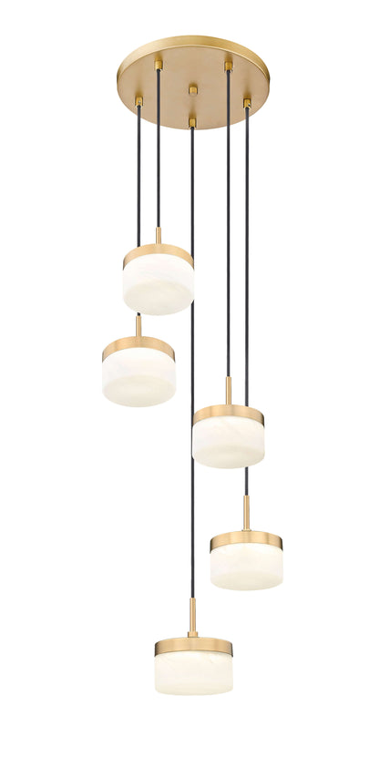 Renaud LED 5 Light Chandelier Modern Gold
