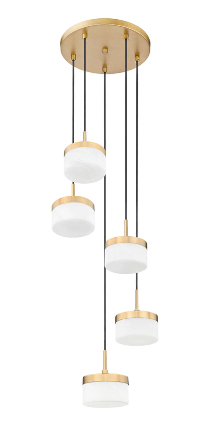 Renaud LED 5 Light Chandelier Modern Gold