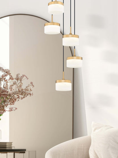 Renaud LED 5 Light Chandelier Modern Gold