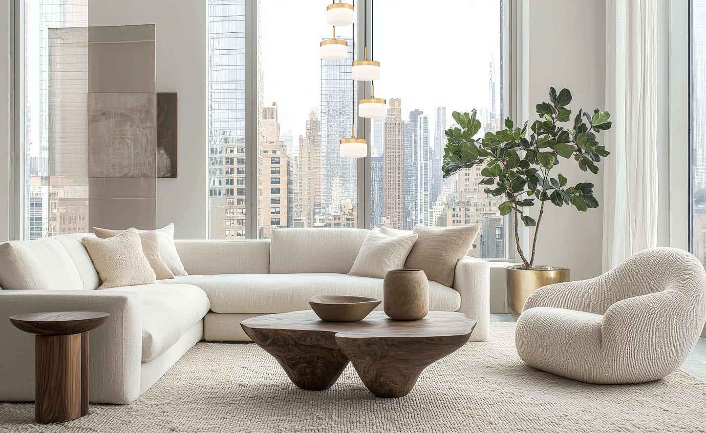 Renaud LED 5 Light Chandelier Modern Gold