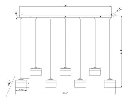 Renaud LED 7 Light Linear Chandelier Matte Black