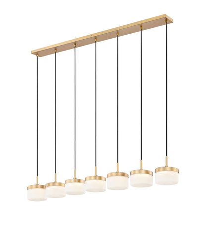 Renaud LED 7 Light Linear Chandelier Modern Gold