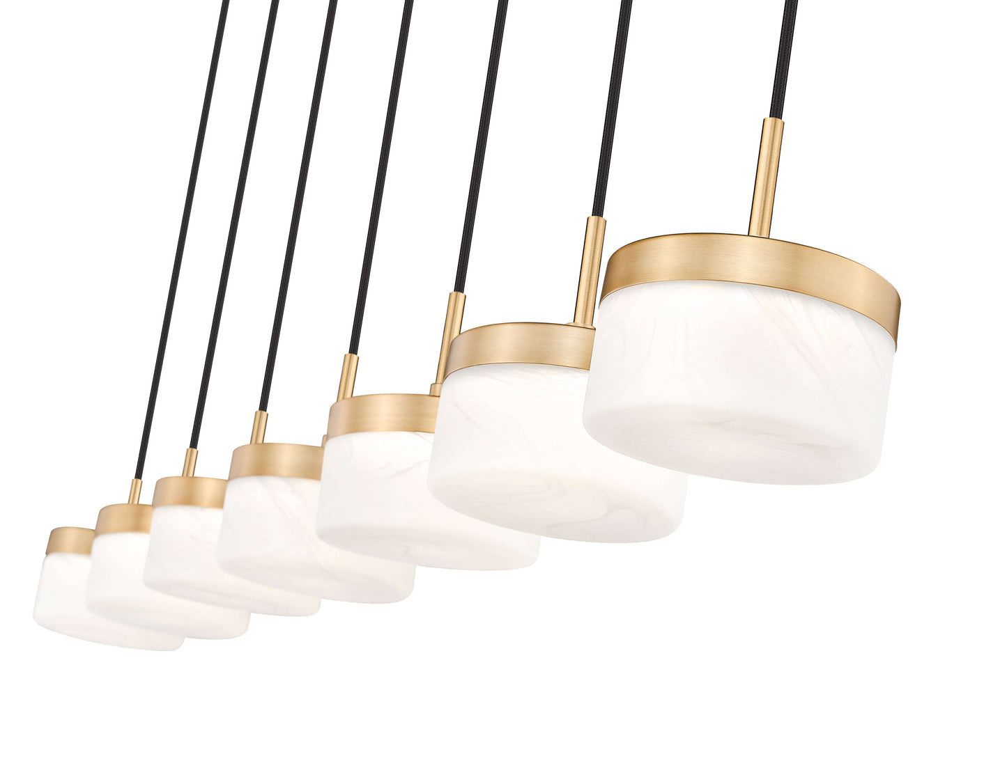 Renaud LED 7 Light Linear Chandelier Modern Gold