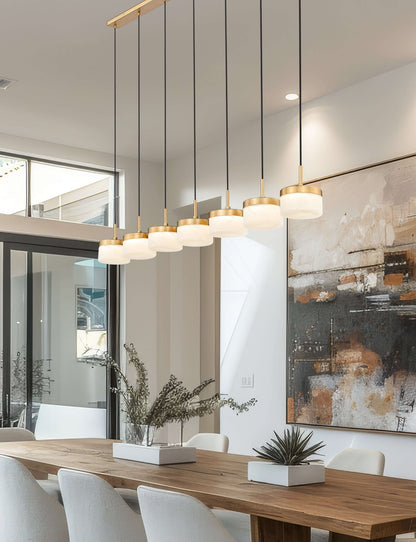 Renaud LED 7 Light Linear Chandelier Modern Gold