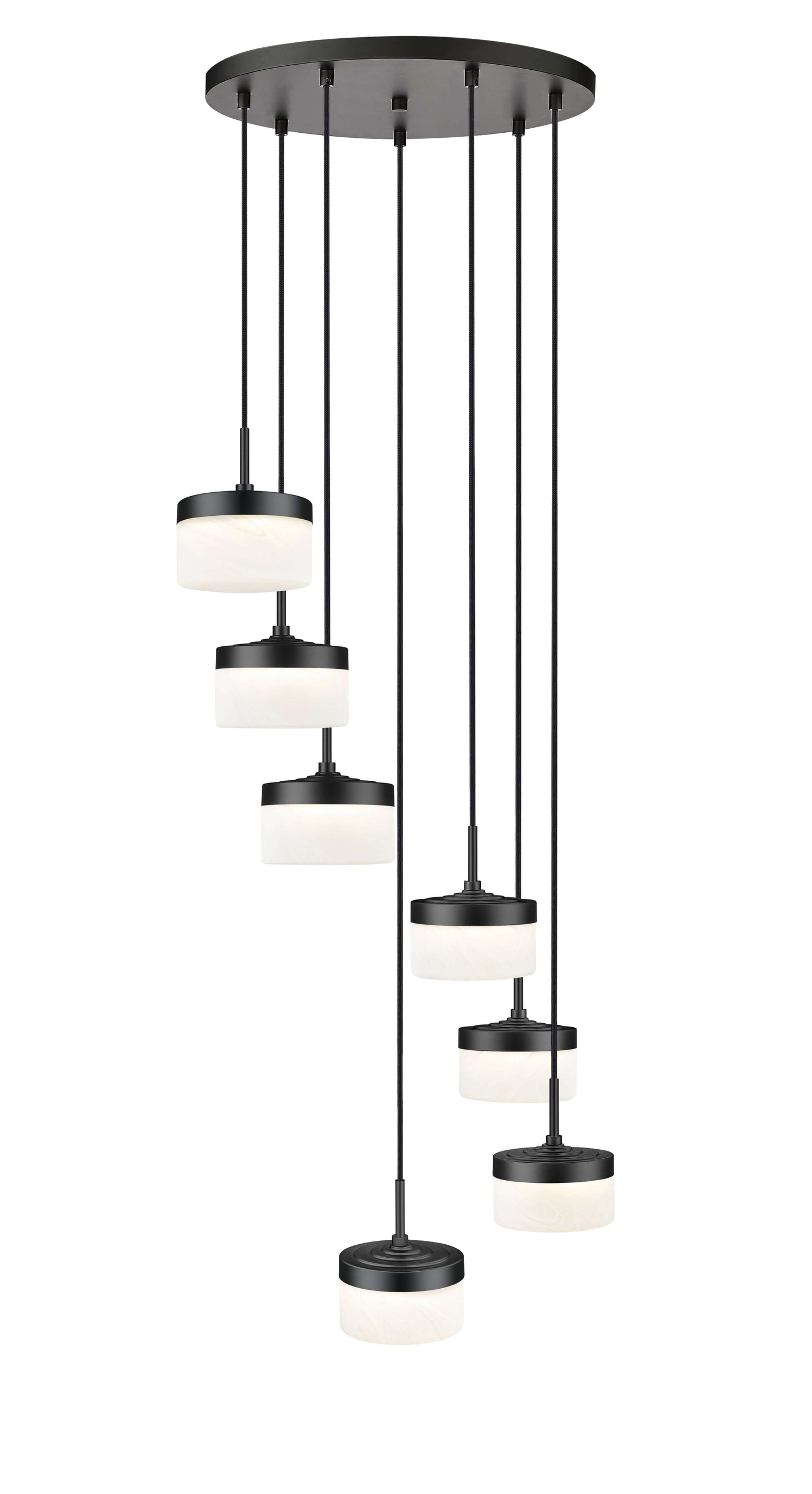 Renaud LED 7 Light Chandelier Matte Black