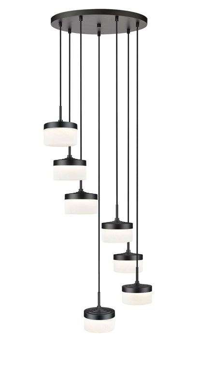 Renaud LED 7 Light Chandelier Matte Black