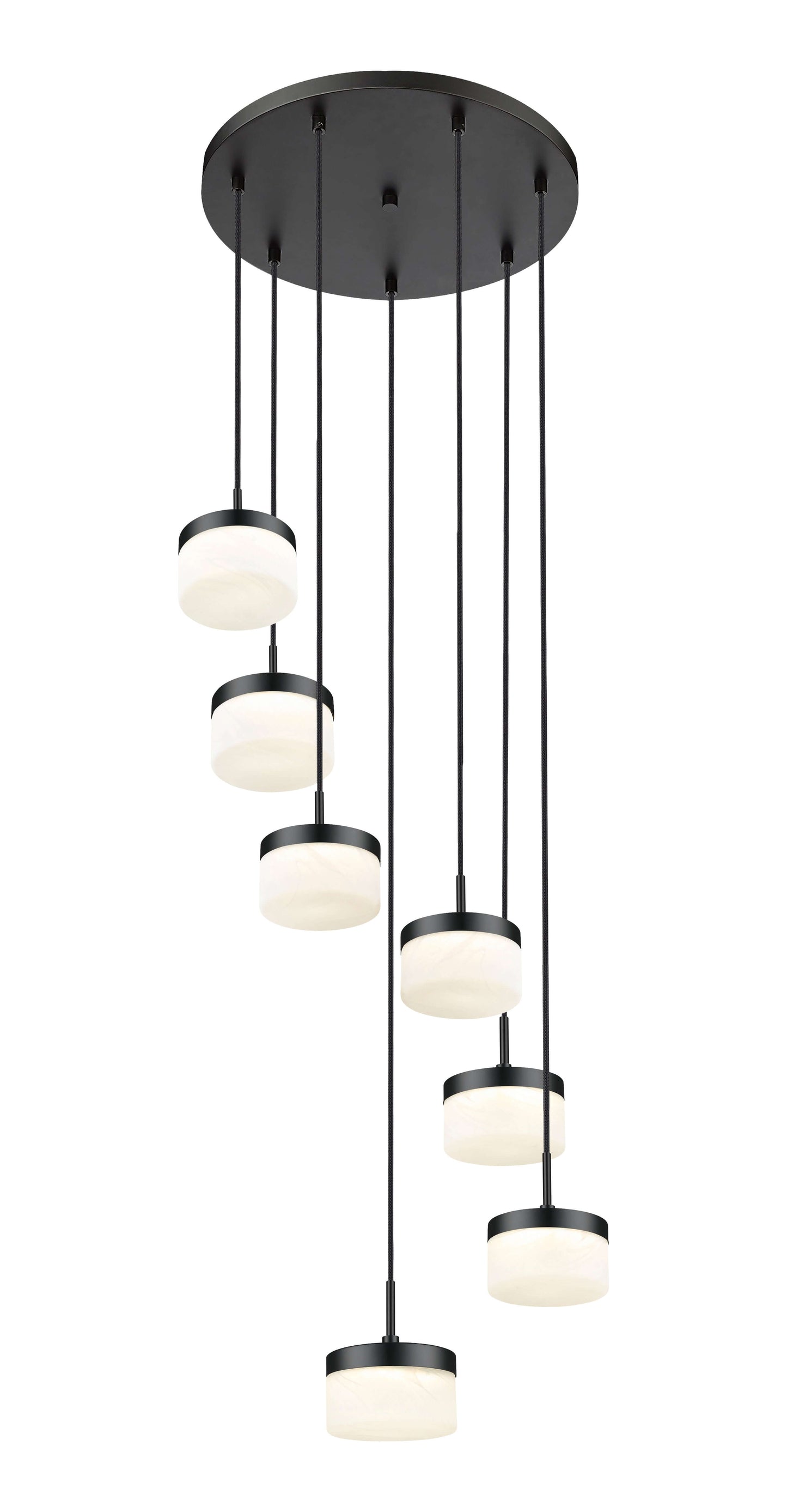 Renaud LED 7 Light Chandelier Matte Black