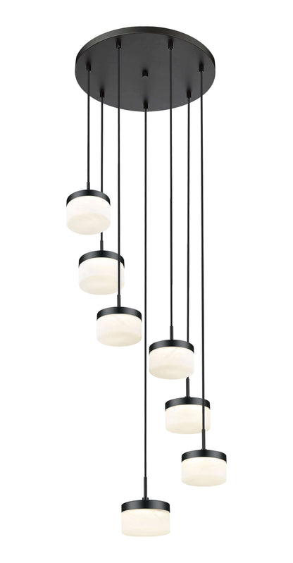 Renaud LED 7 Light Chandelier Matte Black