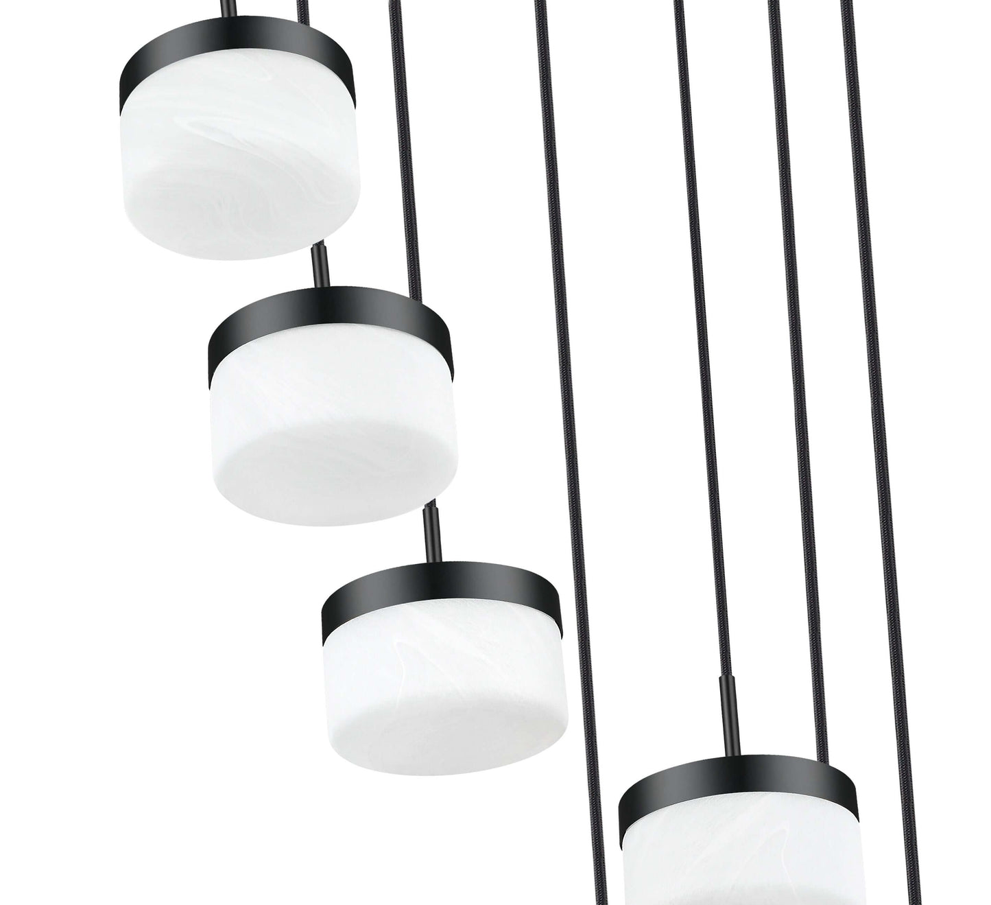 Renaud LED 7 Light Chandelier Matte Black
