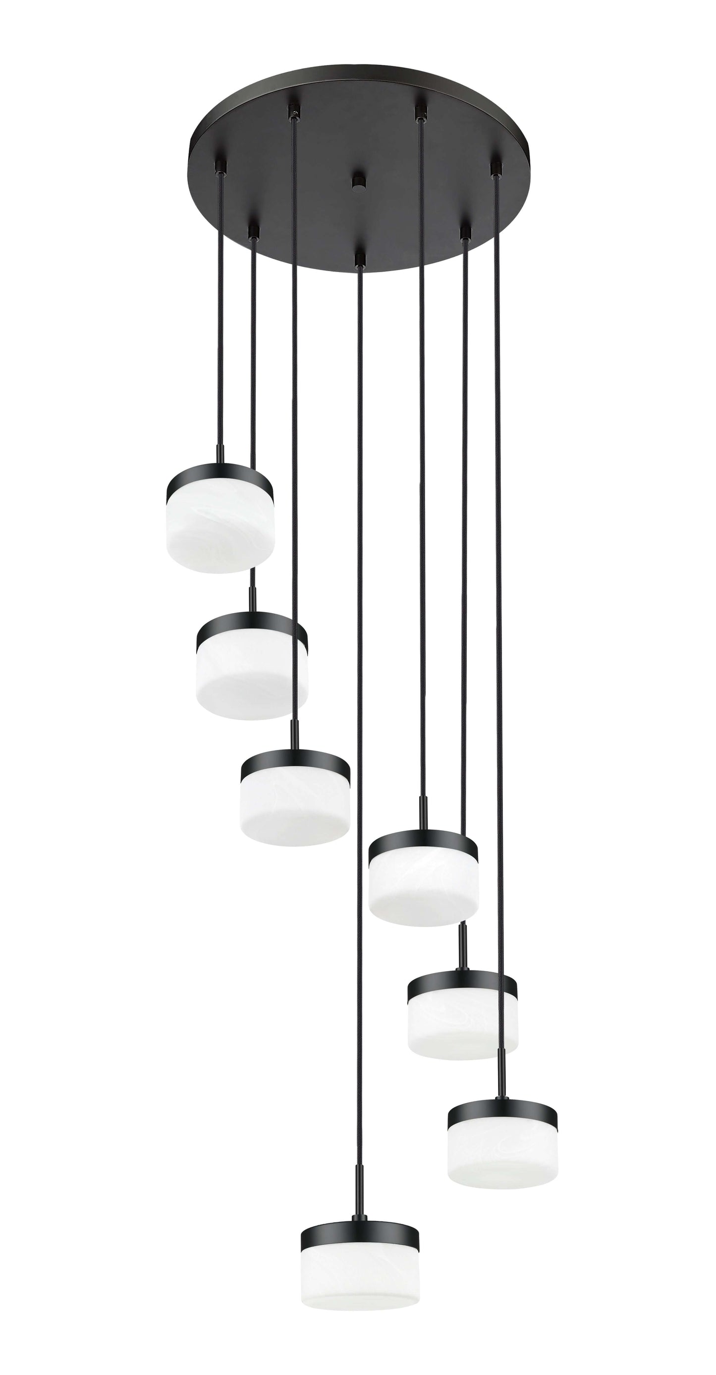 Renaud LED 7 Light Chandelier Matte Black