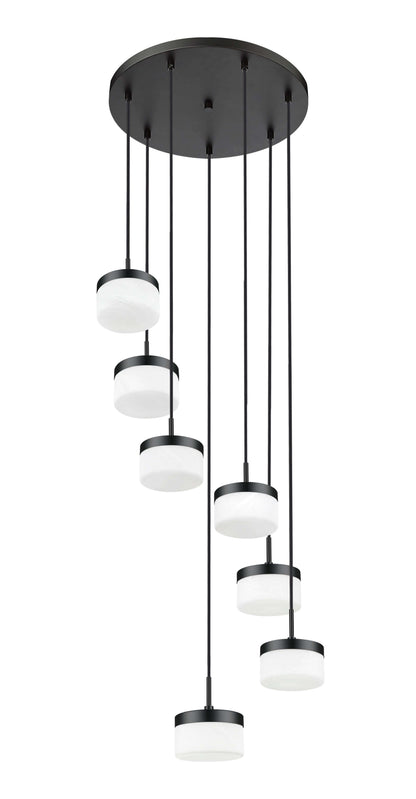 Renaud LED 7 Light Chandelier Matte Black