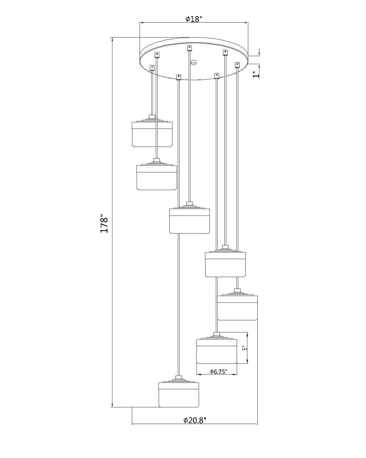 Renaud LED 7 Light Chandelier Modern Gold