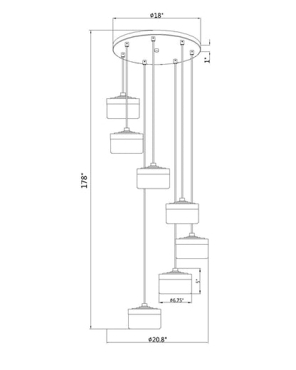 Renaud LED 7 Light Chandelier Modern Gold