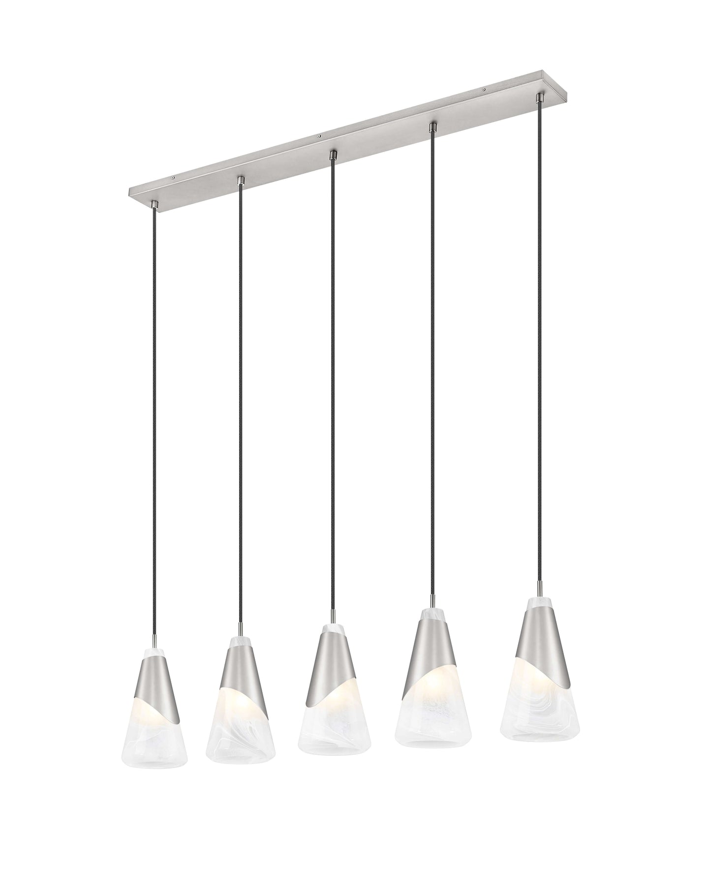 Aimie 5 Light Linear Chandelier Brushed Nickel