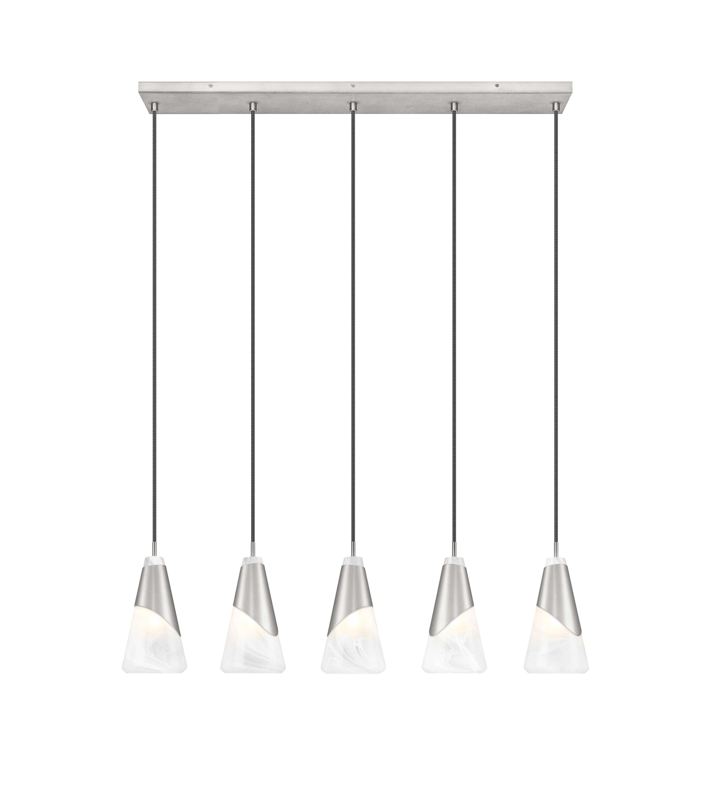 Aimie 5 Light Linear Chandelier Brushed Nickel