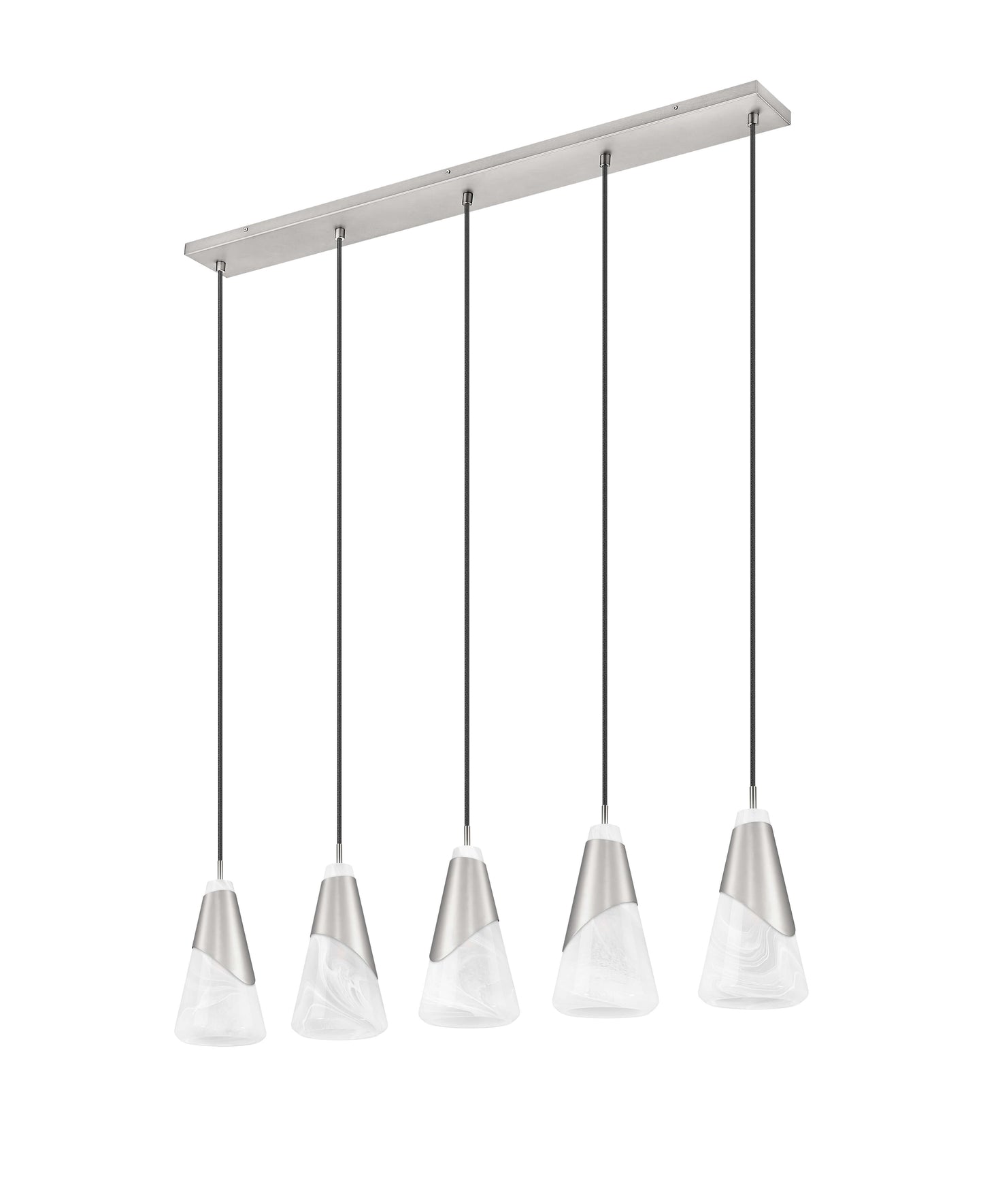 Aimie 5 Light Linear Chandelier Brushed Nickel