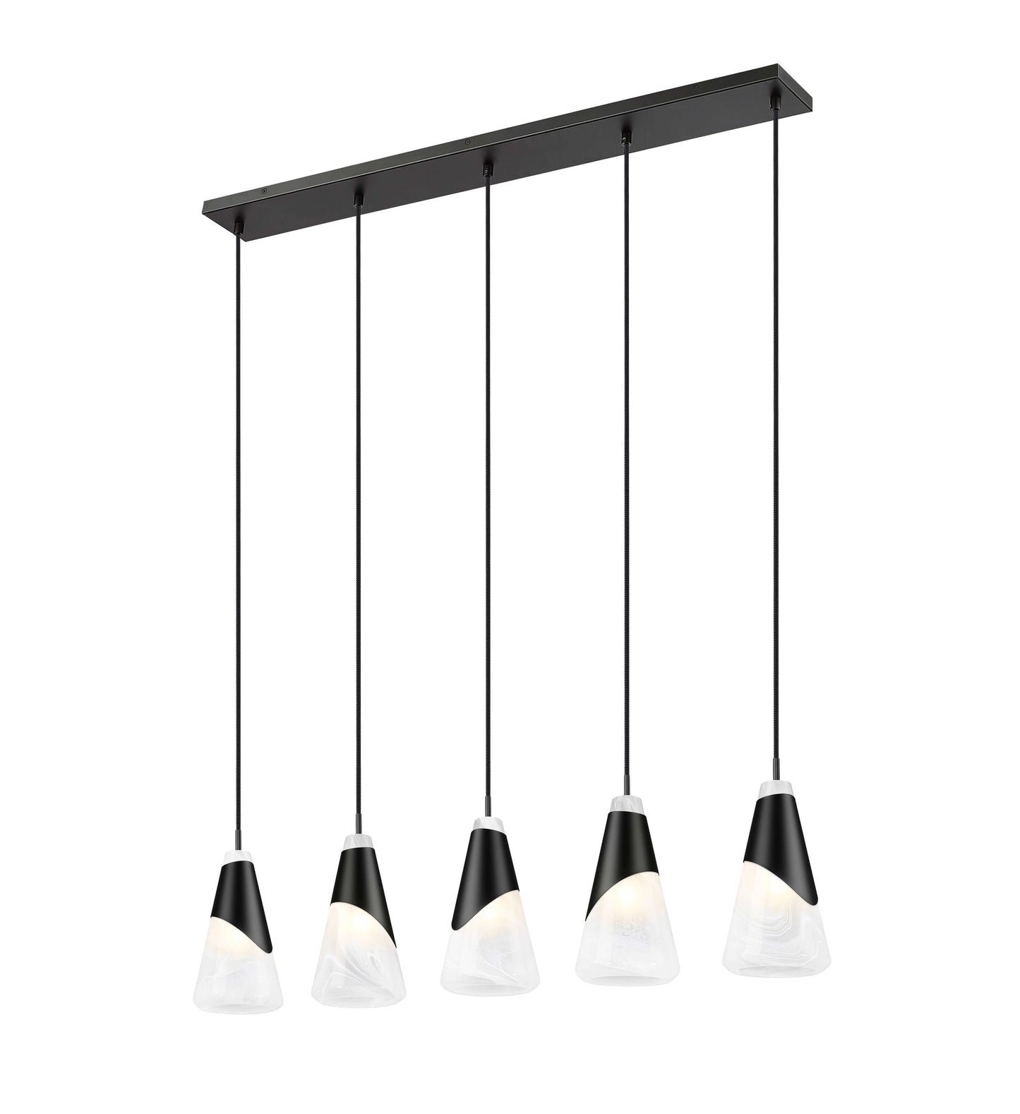 Aimie 5 Light Linear Chandelier Matte Black