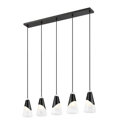 Aimie 5 Light Linear Chandelier Matte Black