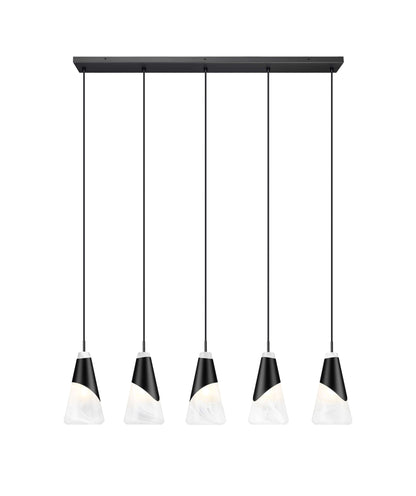 Aimie 5 Light Linear Chandelier Matte Black