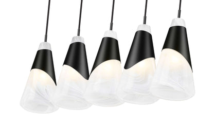 Aimie 5 Light Linear Chandelier Matte Black