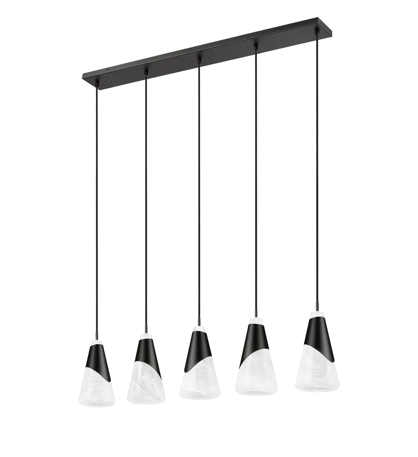 Aimie 5 Light Linear Chandelier Matte Black