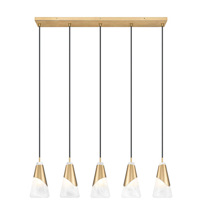 Aimie 5 Light Linear Chandelier Modern Gold