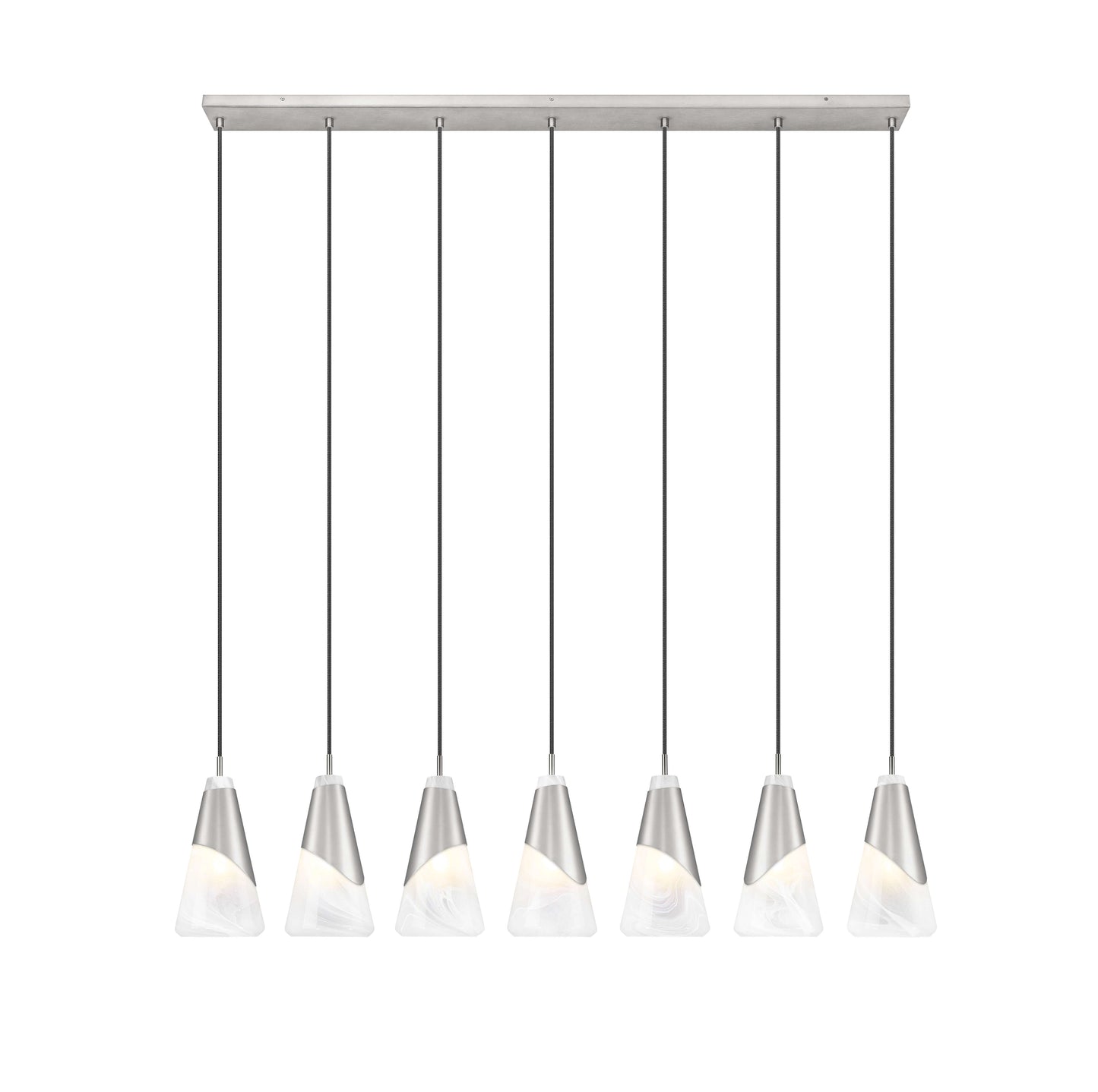 Aimie 7 Light Linear Chandelier Brushed Nickel