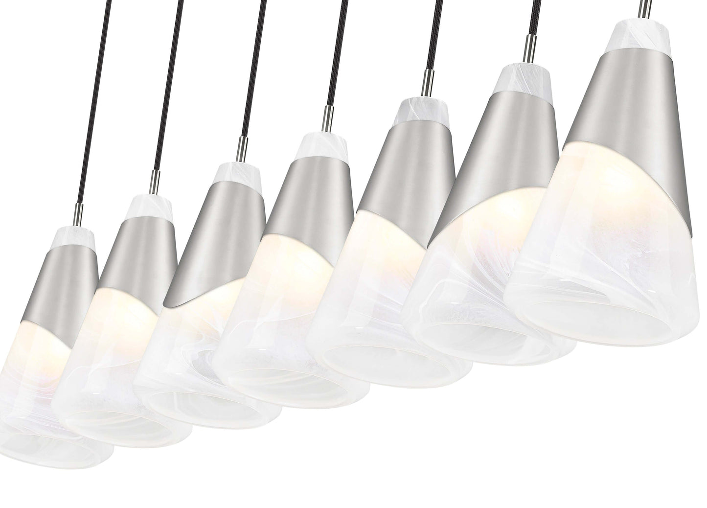 Aimie 7 Light Linear Chandelier Brushed Nickel