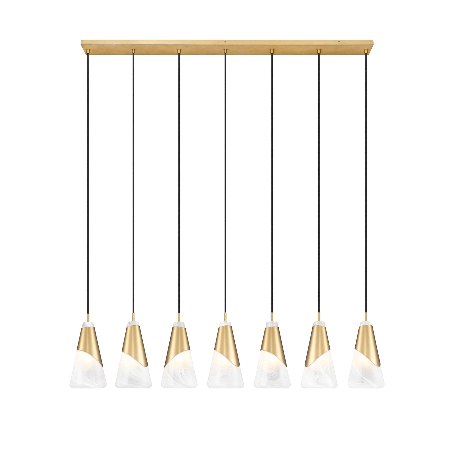 Aimie 7 Light Linear Chandelier Modern Gold