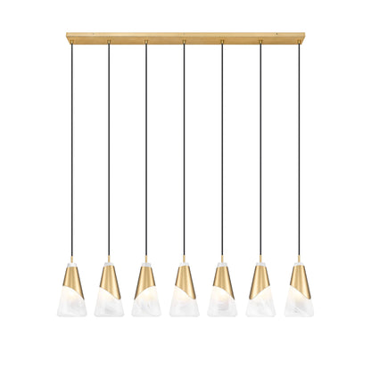 Aimie 7 Light Linear Chandelier Modern Gold