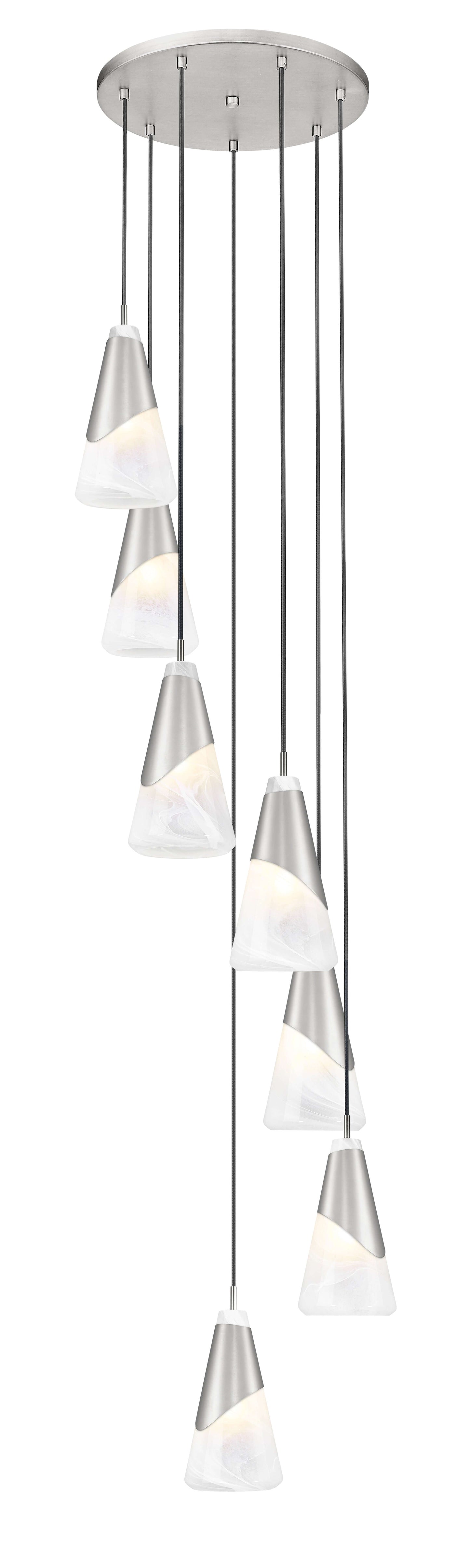 Aimie 7 Light Chandelier Brushed Nickel