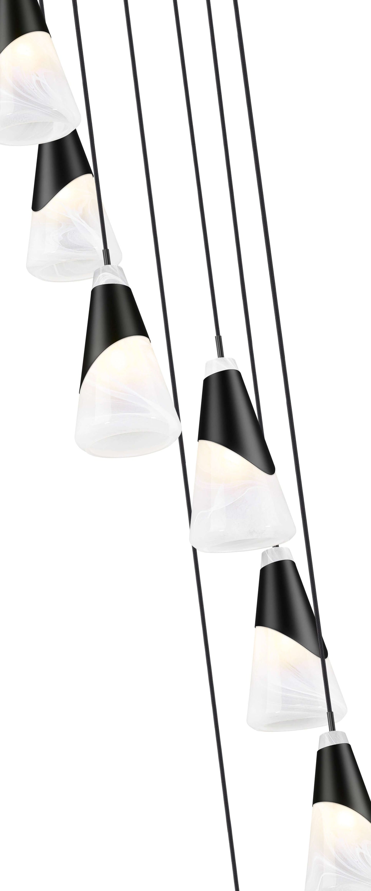 Aimie 7 Light Chandelier Matte Black