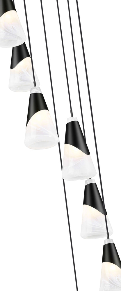 Aimie 7 Light Chandelier Matte Black