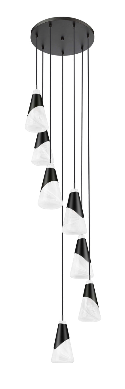 Aimie 7 Light Chandelier Matte Black