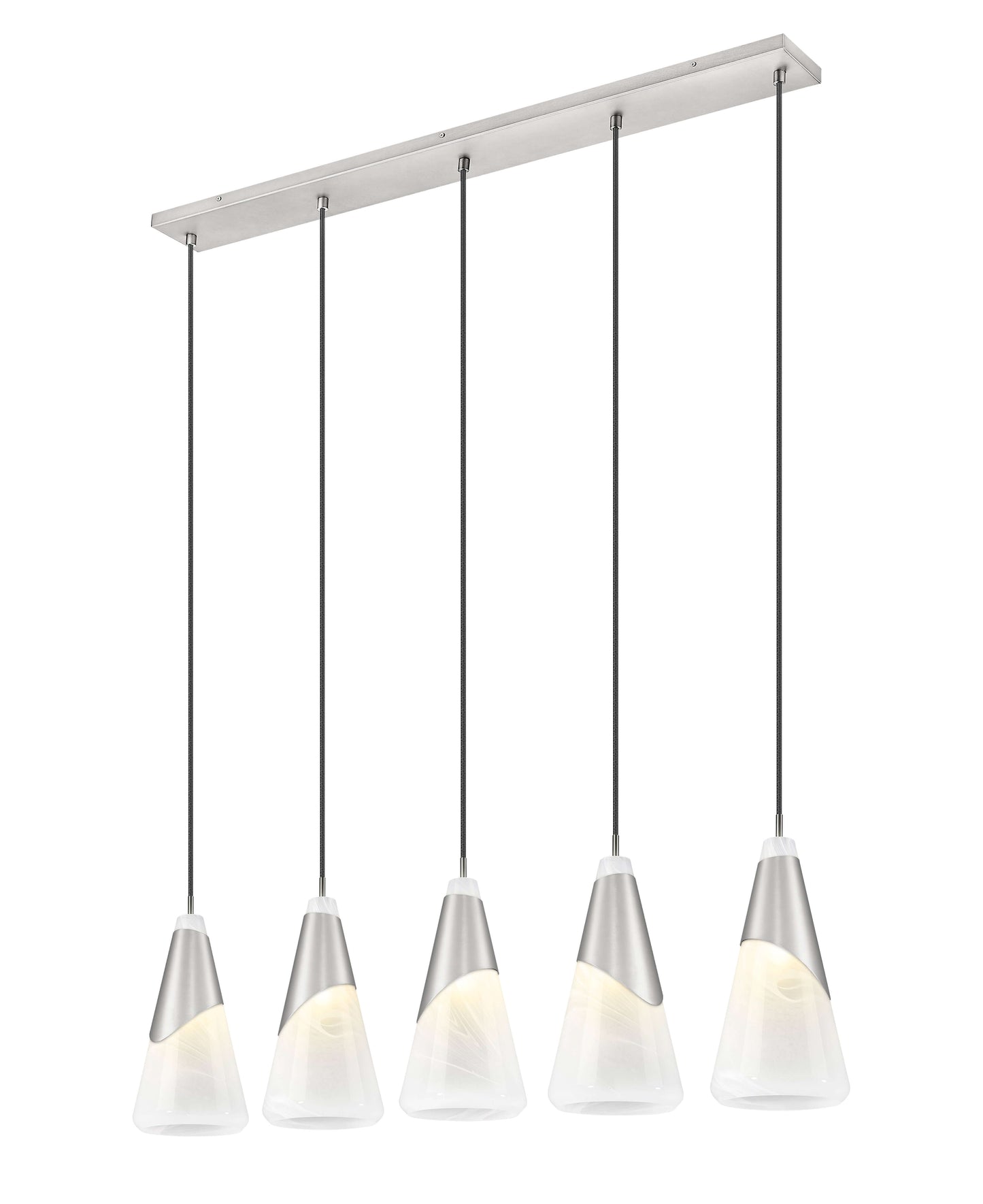 Aimie 5 Light Linear Chandelier Brushed Nickel