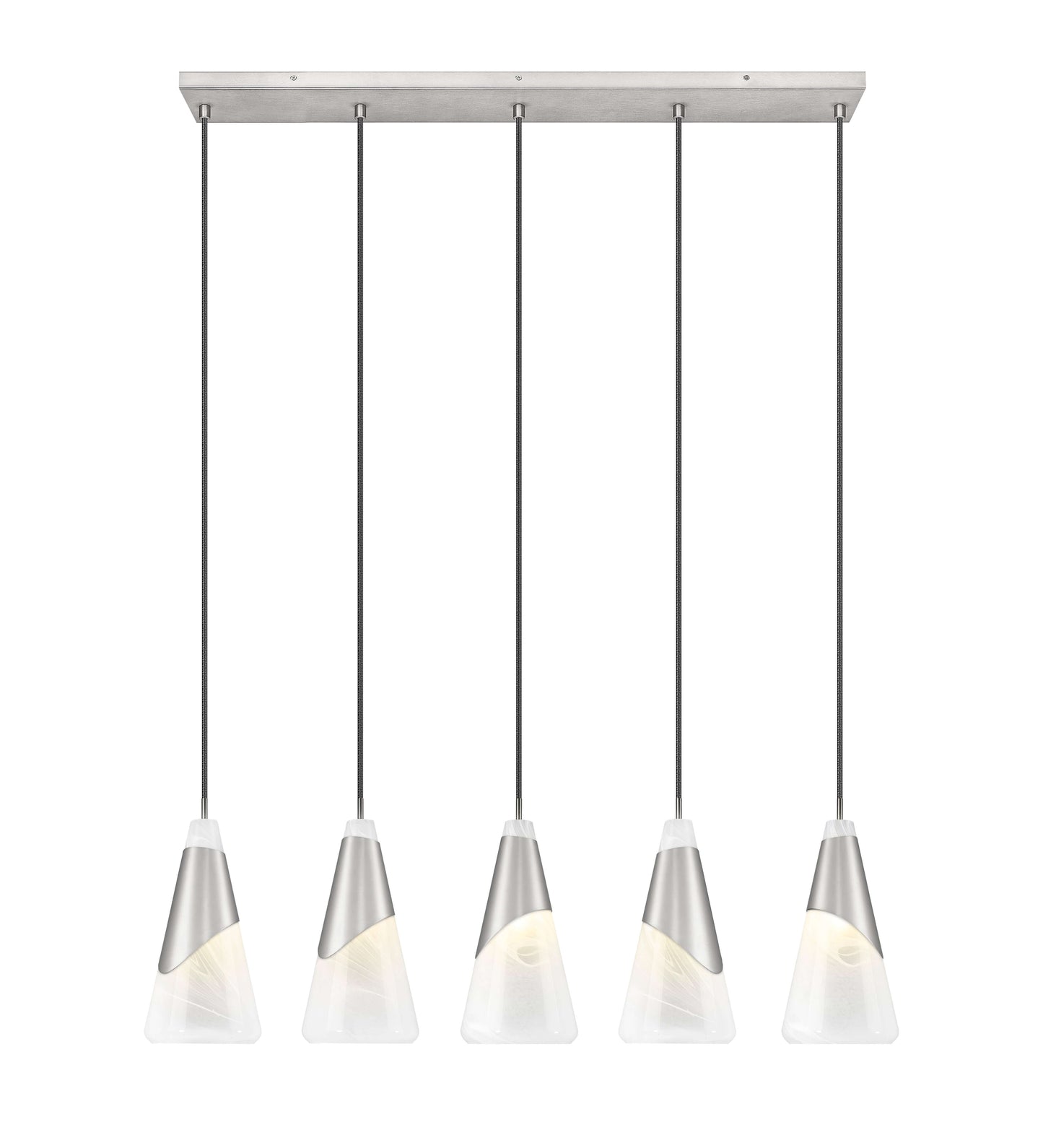Aimie 5 Light Linear Chandelier Brushed Nickel