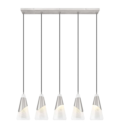 Aimie 5 Light Linear Chandelier Brushed Nickel