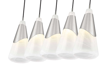 Aimie 5 Light Linear Chandelier Brushed Nickel