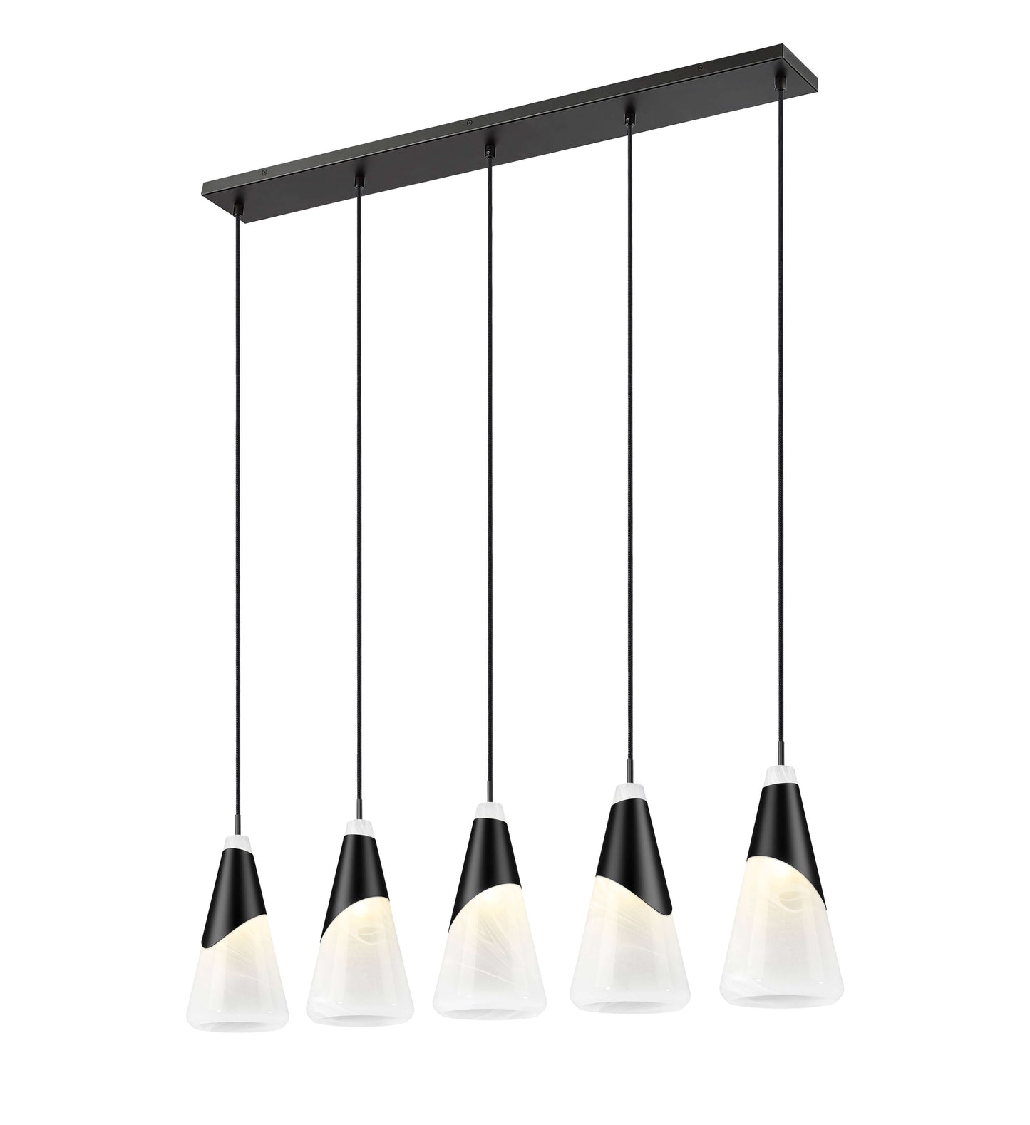 Aimie 5 Light Linear Chandelier Matte Black