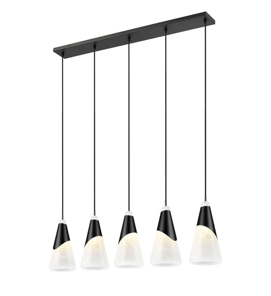 Aimie 5 Light Linear Chandelier Matte Black