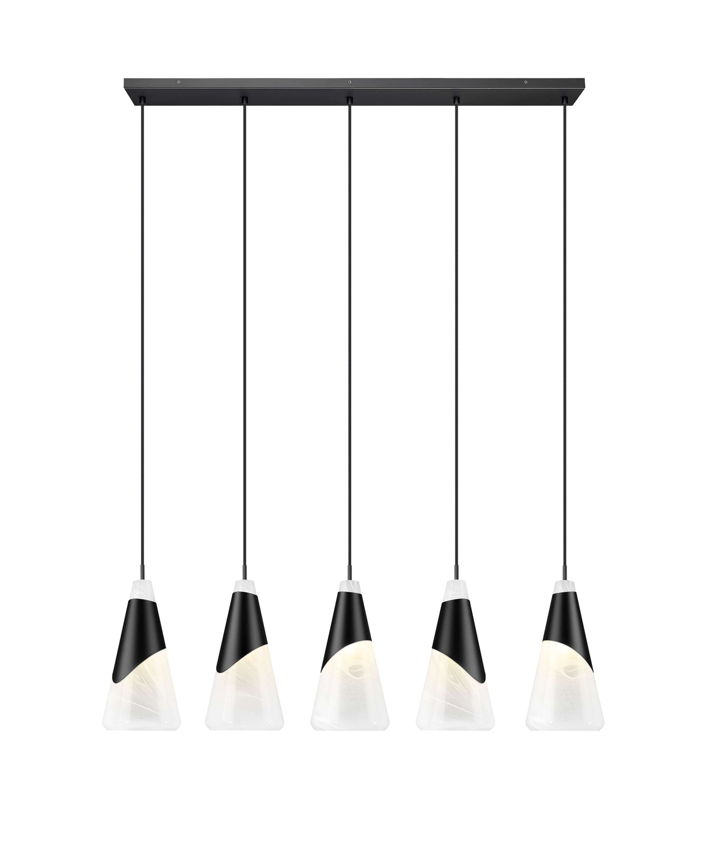 Aimie 5 Light Linear Chandelier Matte Black