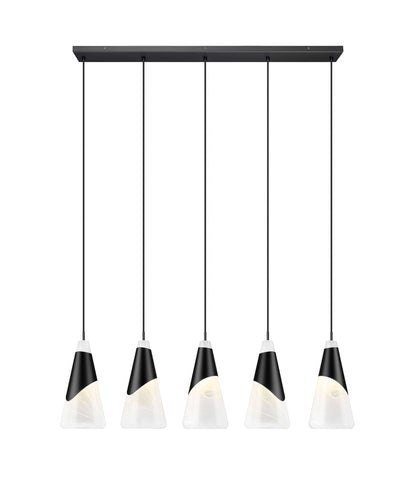 Aimie 5 Light Linear Chandelier Matte Black